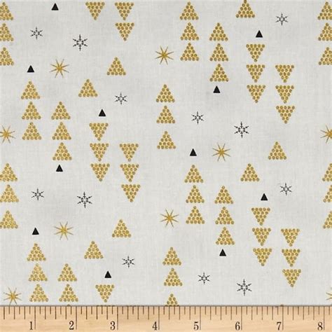 Stof Fabrics Metallic Gold/Grey Stof Starlight Stars Fabric by The 